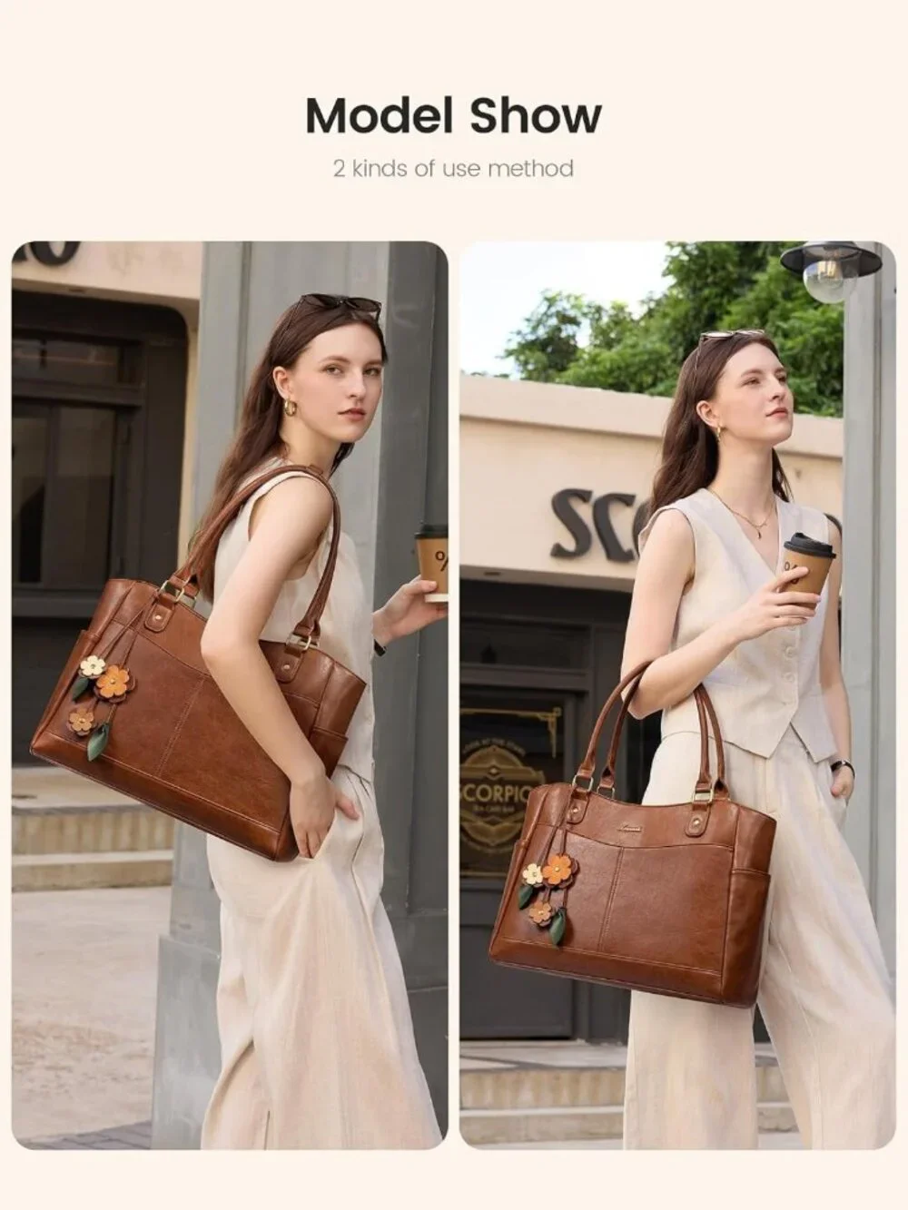 Stylish Vintage Laptop Tote Bag for Women, Perfect Teacher & Work Bag with